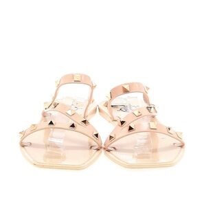 Elegant Studded Sandals in Nude